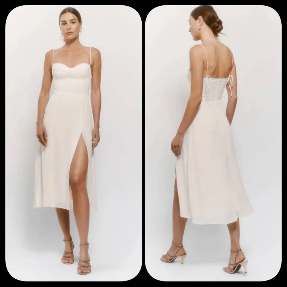 Reformation Juliette size 6 white linen dress